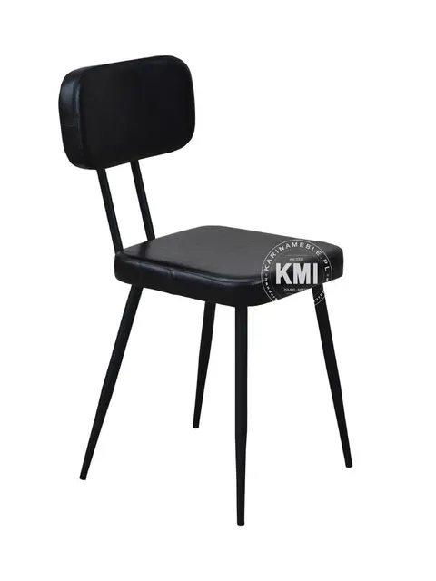 krzesło ANT czarne loftowe skóra i metal