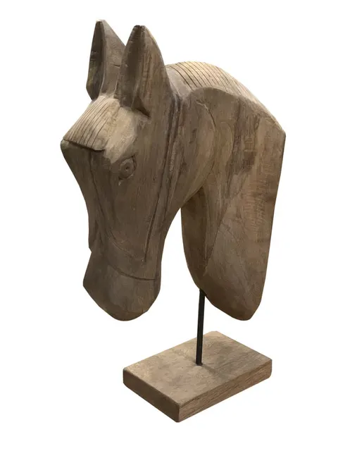 drewniana głowa konia postarzana 52 cm
