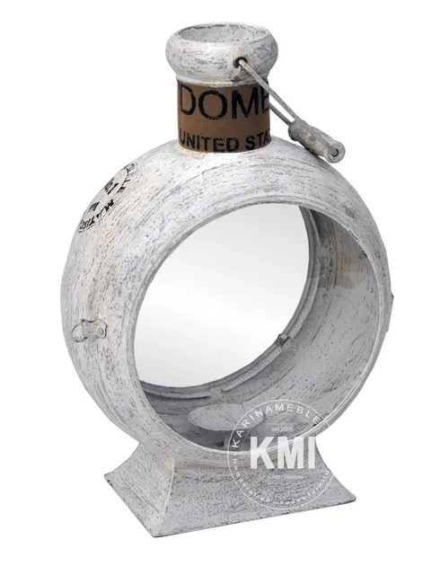 metalowy loftowy lampion Paris white mniejszy