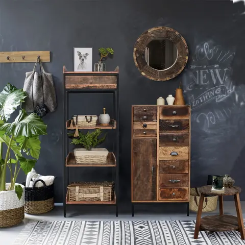 Mały Regał Pomocnik ze Starego Drewna 54 cm | Meble Loftowe
