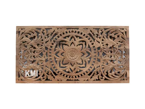 drewniany panel rzeźbiony ażurowy orientalny zagłówek