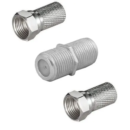 Łącznik kabla antenowego beczka + 2x wtyk F 7,0mm