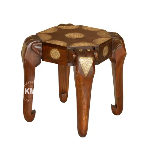 Stolik Indyjski Słoń 45 cm | Orientalny Mebel Drewniany