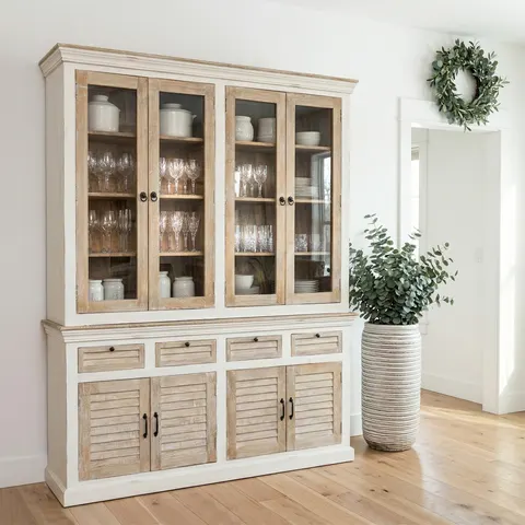 Meble Hampton | Duży Kredens z Drewna Mango 180 cm Coastal