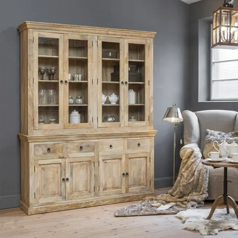 Meble Rustykalne | Duży Kredens Drewniany Oxford 180 cm Mango Postarzane