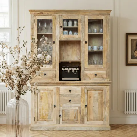 Meble Drewniane | Kredens z Nadstawką Witryna 150 cm Mango Lakier