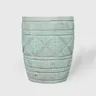 Meble Orientalne | Stolik Rzeźbiony Bęben 44 cm Miętowo-Biały