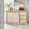 Meble Indyjskie | Komoda Rzeźbiona Elephanta 150 cm Mango Bielone