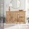 Meble Indyjskie | Komoda Rzeźbiona Elephanta 150 cm Mango Naturalne