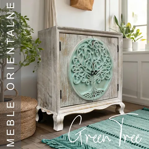 Meble Orientalne | Komoda Rzeźbiona Green Tree Mango 90 cm