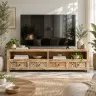 Meble Drewniane | Szafka RTV Orientalna Shanti Mango Naturalna 200 cm