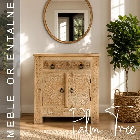 Meble Orientalne | Komoda Drewniana Palm Tree Mango 75 cm