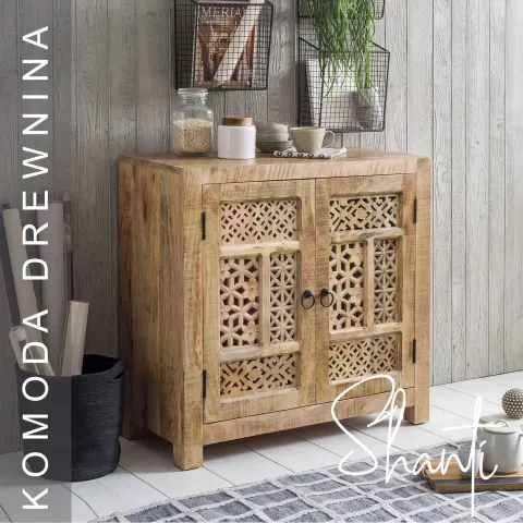 Meble Drewniane | Komoda Indyjska Shanti Mango Naturalna 75 cm