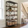 Biblioteczka loftowa Warehouse z drewna teak i metalu 190 cm