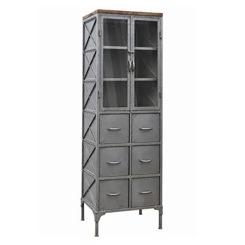Witryna Metalowa Industrialna Scrapyard Naturalna 175 cm