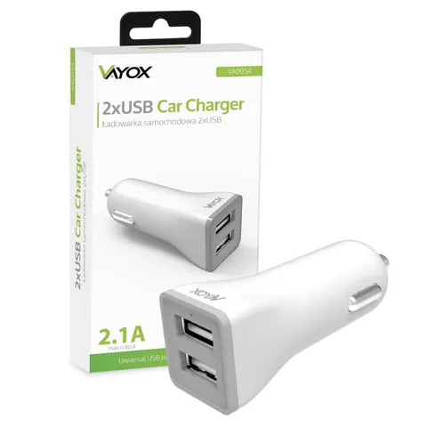 Ładowarka samochodowa 2x USB 2.1A VA0054 Vayox