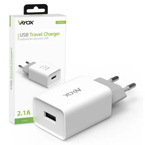 Ładowarka sieciowa USB 5V 2.1A VA0051 Vayox