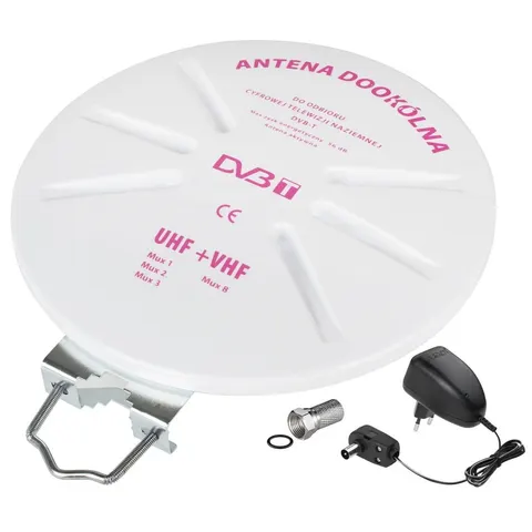 Antena dookólna DVB-T biała compact APICO produkt polski