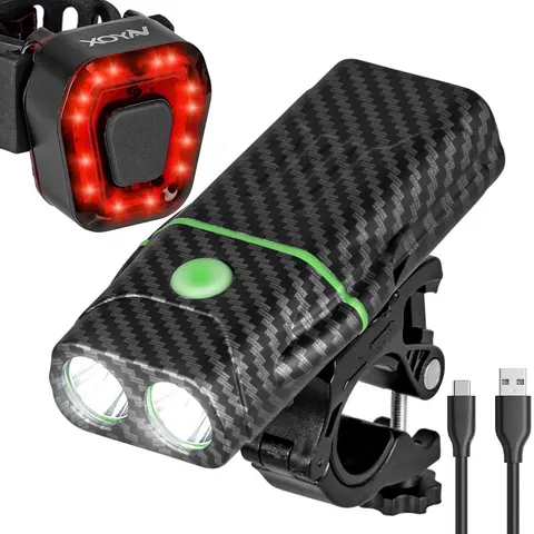 Zestaw lampka rowerowa przód tył LED przód i tył USB Vayox