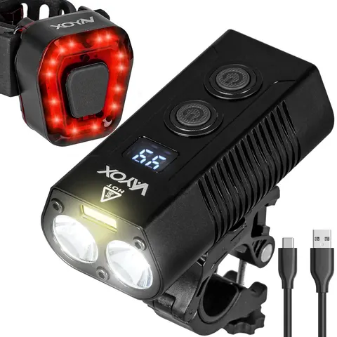 Zestaw lampka rowerowa LED USB na przód i tył VAYOX