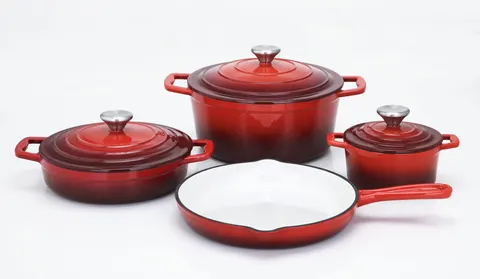 Zestaw garnków żeliwnych 4 szt. Xanten Red CS KOCHSYSTEME CSK067489