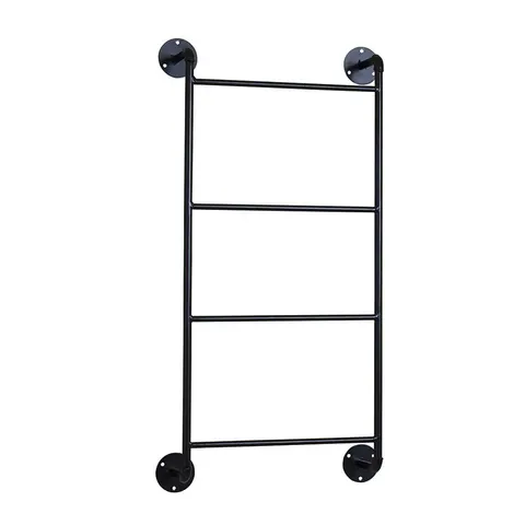 Metalowy uchwyt ścienny czarny 38x9x72 cm Deco4Home