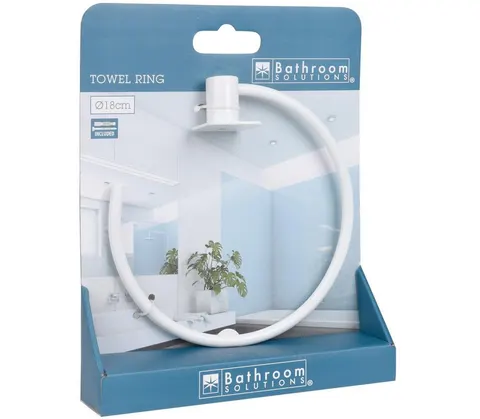Uchwyt wieszak okrągły 18cm ścienny na ręczniki biały Deco4Home