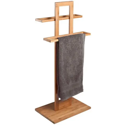 Wieszak stojący na ręczniki bambusowy 37x25x85cm Deco4Home