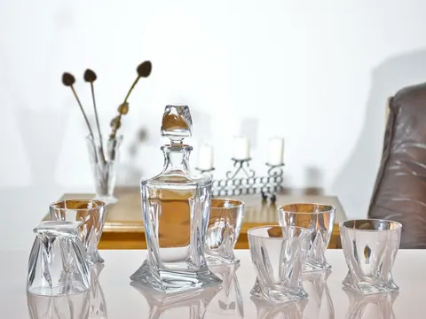 Komplet karafka i 6 szklanek do whisky Quadro Bohemia 8593410