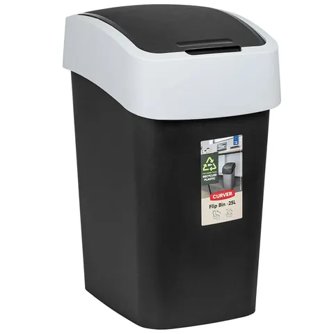 Kosz na śmieci PACIFIC FLIP BIN 25L czarno-szary CURVER 229415