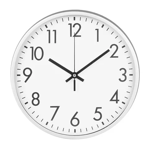Zegar ścienny okrągły 30 cm srebrny Deco4Home