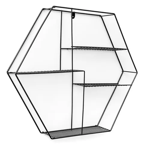 Półka ścienna wisząca metalowa czarna 879007 Orion