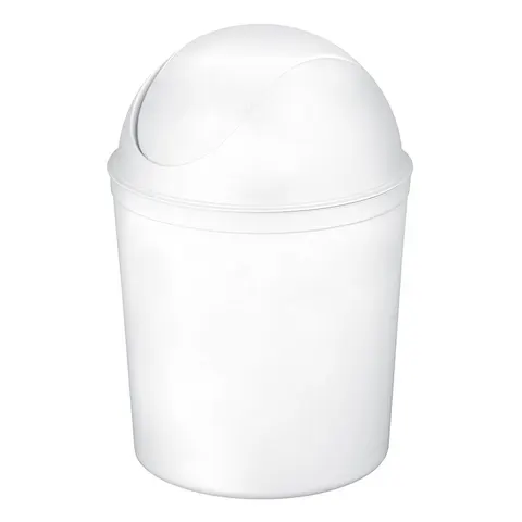 Okrągły kosz na śmieci SWING 5L / biały 13450800 Plast Team