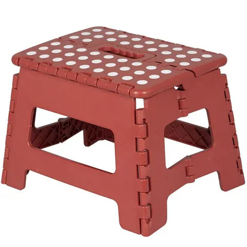 Taboret stołek antypoślizgowy składany 32x25x22 cm czerwony Deco4Home