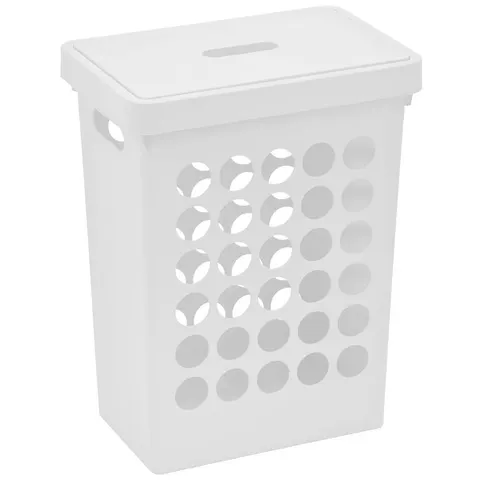 Prostokątny kosz na bieliznę springfield medium biały 60110800 plast team