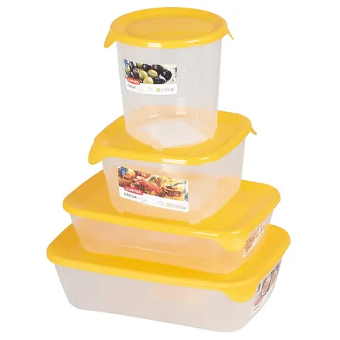 Zestaw pojemników na żywność Fresh & GO yellow 4szt