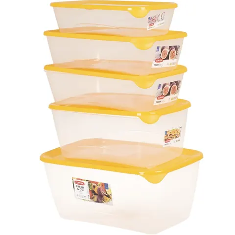 Zestaw pojemników na żywność Fresh & GO yellow 5szt