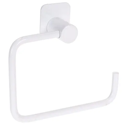 Wieszak uchwyt ścienny na papier toaletowy biały metal Deco4Home