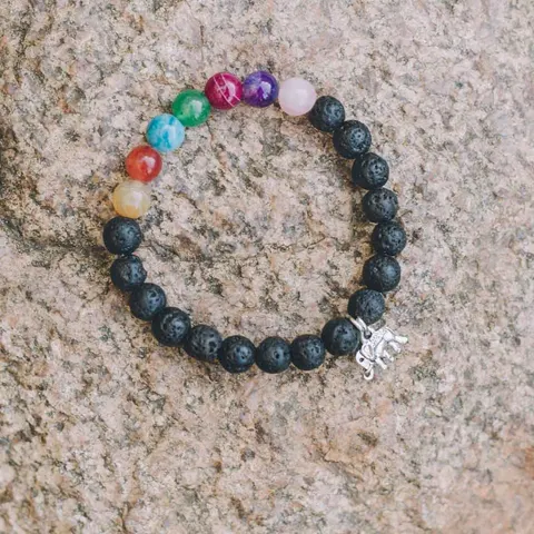 Bransoletka BOHO ELEPHANT lawa wulkaniczna