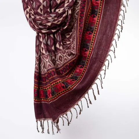 Szal ETHNO 71 burgundowy