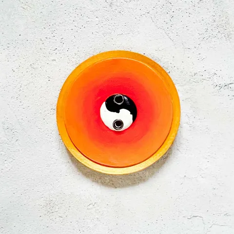 Drewniana podstawka pod kadzidła YIN - YANG pomarańczowa