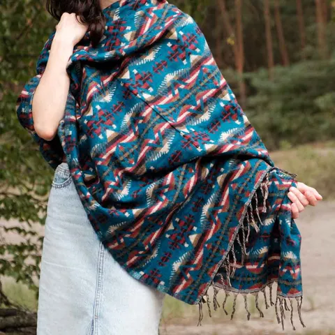 Szal ETHNO 74 morski