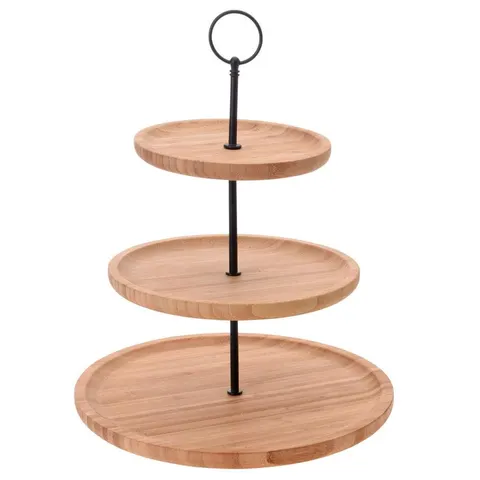 Patera bambusowa 3 poziomy 34x28 cm Deco4Home