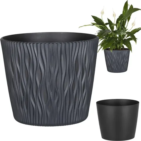 Doniczka SANDY ROUND - antracytowy DSR260-S433 Prosperplast