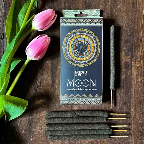 Indyjskie kadzidełka GYPSY NOMADIC „MOON” - Biała Szałwia