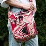 Kolorowa indyjska torba boho MARARI wiśniowo - różowa