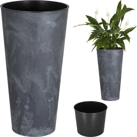 Doniczka Tubus slim Effect - antracytowy DTUS400E-S433 Prosperplast