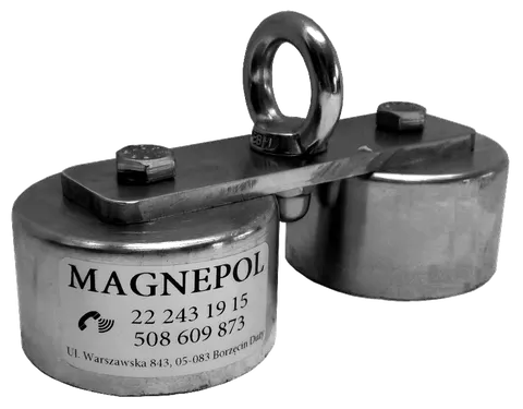2UM 60x40/NU podwójny uchwyt magnetyczny z uchem