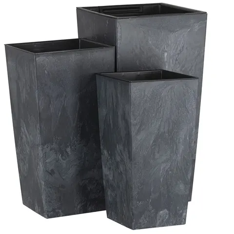 Zestaw 3x Doniczka donica Urbi square beton effect antracyt