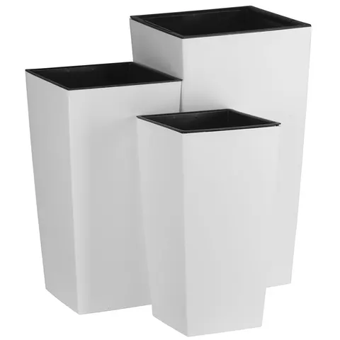 Zestaw 3x Doniczka donica ogrodowa Urbi square biały